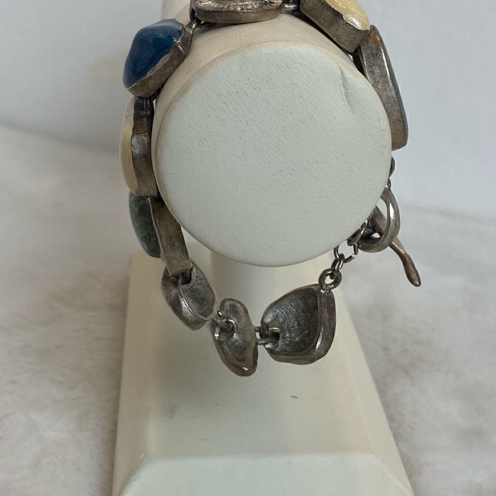 Premier Design Geo Design Enamel Cream, Green Toggle Bracelet - Picture 10 of 10